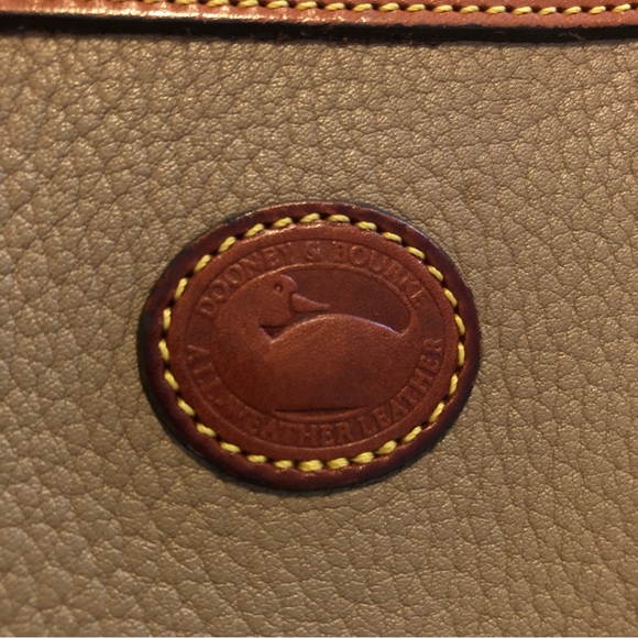 Dooney and Bourke taupe and tan leather mini crossbody bag purse - Picture 6 of 9